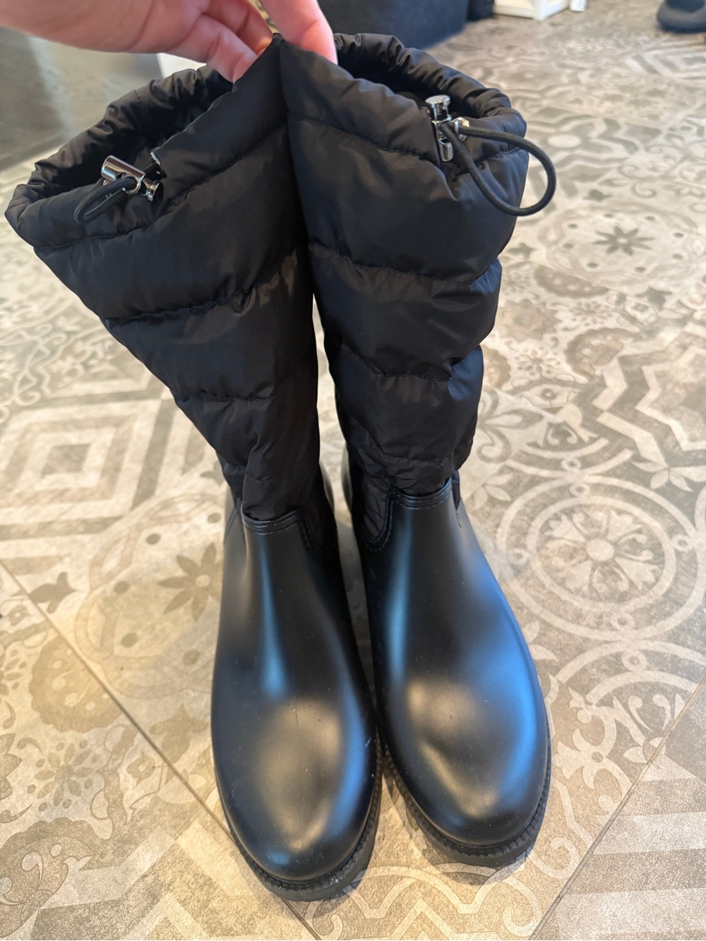 Moncler Black Women's Puffer Rain Boots